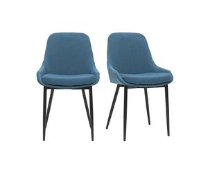 Set de 2 sillas de tejido azul petróleo HOLO