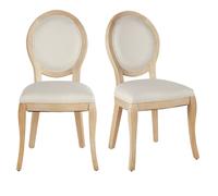 Set de 2 sillas de tela reciclada beige