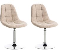 Set de 2 sillas lounge emil en tela crema 52x48x84 cm
