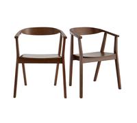 Set de 2 sillas nórdicas de madera oscura BAHIA