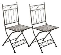 Set de 2 sillas de balcón asina plegables metal bronce 40x42x94 cm
