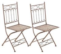 Set de 2 sillas de balcón asina plegables metal marrón antiguo 40x42x94 cm