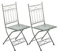 Set de 2 sillas de balcón asina plegables metal verde antiguo 40x42x94 cm