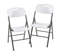 Set de 2 sillas plegables ljusnarsberg metal/plástico 87x46x53cm - blanco [en.casa]
