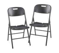 Set de 2 sillas plegables ljusnarsberg metal/plástico 87x46x53cm - negro [en.casa]