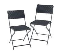 Set de 2 sillas plegables mark metal/plástico metal/plástico 81x58x45cm - negro [en.casa] 81 cm
