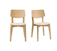Set de 2 sillas vintage de madera clara AVEA