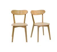Set de 2 sillas vintage de madera de roble claro DOVE