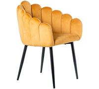 Set de 2 sillones de Terciopelo y Metal en Mostaza y Negro 60x62x82 cm