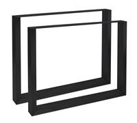 Set de 2 soportes velden cuadrados para mesas metal negro 70x8x72 cm