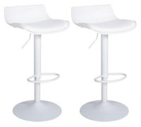 Set de 2 taburetes de bar aveiro en polipiel plástico blanco 44x43x75 cm