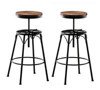 CLP Set 2 Taburetes industriales regulables en Metal Negro