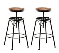 Set de 2 taburetes de bar beam de metal y madera 70x42x42 cm