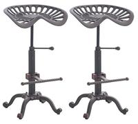 Set De 2 Taburetes De Bar Butch con Estructura De Metal I 2 Taburetes Retro Regulables En Altura I 2 Taburetes En Estilo Industrial I Color:, Color:Bronce