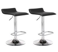 Set de 2 Taburetes de Bar Dyn en Cuero PU Ajustables en Altura & Giratorios