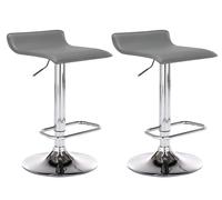 Set de 2 Taburetes de Bar Dyn en Cuero PU Ajustables en Altura & Giratorios