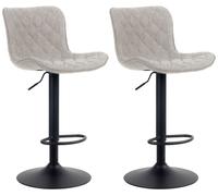 CLP Juego De 2 Taburetes De Bar Emma En Terciopelo, Tela o Polipiel I Sillas De Cocina & Altura Ajustable Modernas, Color:Gris Pardo, Material:Tela