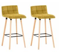 Set de 2 taburetes de bar lincoln en terciopelo 42x49x94 cm