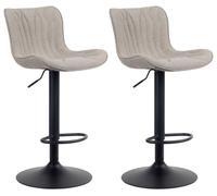 CLP Set De 2 Taburetes De Bar Linus En Tela, Terciopelo o Polipiel I Silla De Altura Ajustable para Barra De Cocina, Color:Gris Pardo, Material:Tela