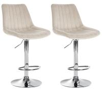 Set de 2 taburetes de bar toni en terciopelo crema 50x49.5x91 cm