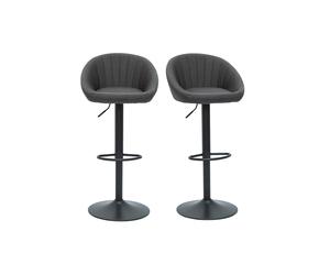 Set de 2 taburetes de cocina ajustables de diseño gris SHERU