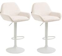 Set de 2 taburetes de cocina braga en terciopelo crema 52x51x89 cm