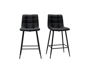 Set de 2 taburetes de cocina de diseño negro 65 cm MAXWELL