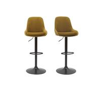 Set de 2 taburetes de cocina de diseño regulables terciopelo bronce HOLO