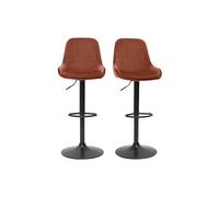 Set de 2 taburetes de cocina de diseño regulables terciopelo terracota HOLO