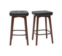 Set de 2 taburetes de cocina vintage negros de madera oscura 65 cm GRAMMA