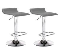 Set de 2 taburetes dyn en cuero pu simil cuero gris 41x38x65 cm