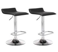 Set de 2 taburetes dyn en cuero pu simil cuero negro 41x38x65 cm