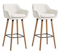 Set de 2 taburetes grant en simil cuero blanco 46x55x99 cm