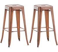 Set De 2 Taburetes Joshua V2 con Estructura De Metal I 2 Taburetes De Bar Apilable I 2 Taburetes En Estilo Retro Industrial I Color:, Color:Cobre