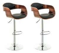 Set de 2 taburetes kingston en simil cuero nogal/negro 48x50x88 cm