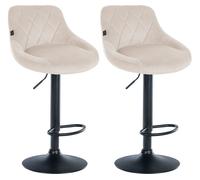 Set de 2 taburetes lazio en terciopelo crema 49x46x83 cm