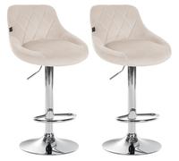 Set de 2 taburetes lazio en terciopelo crema 49x46x83 cm