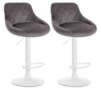 Set de 2 taburetes lazio en terciopelo gris 49x46x83 cm