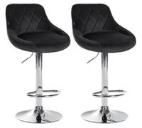 Set de 2 taburetes lazio en terciopelo negro 49x46x83 cm