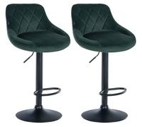 Set de 2 taburetes lazio en terciopelo verde oscuro 49x46x83 cm