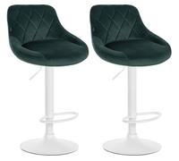 Set de 2 taburetes lazio en terciopelo verde oscuro 49x46x83 cm