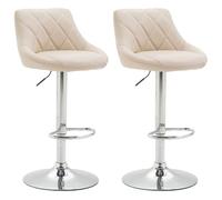 Set 2X Taburete Lazio en Polipiel I 2X Taburete Regulable en Altura & Giratorio I Juego 2X Sillas Acolchadas I Color:, Color:Crema