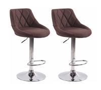 Set de 2 taburetes lazio tapizados en tela 49x46x83-104 cm