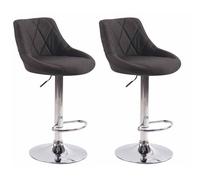 Set de 2 taburetes lazio tapizados en tela 49x46x83-104 cm