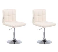 Set de 2 taburetes lounger palma v2 simil cuero crema 49x44x74 cm