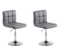 Set de 2 taburetes lounger palma v2 simil cuero gris 49x44x74 cm