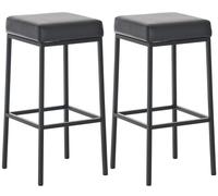 CLP Set De 2 Taburetes De Bar Montreal En Simil Cuero I 2 Sillas Altas con Reposapiés & con 85 cm De Altura De Asiento I Color:, Color:Negro, Color del Marco:Negro