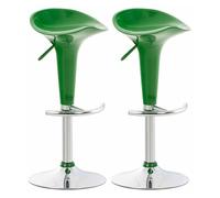 Set de 2 taburetes saddle madera verde 37x37x87 cm