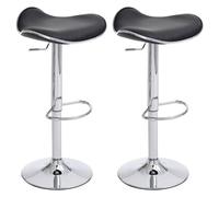 Set de 2 taburetes shanghai tapizado en cuero sintético 45x45x71-91 cm