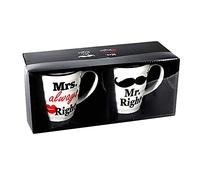 Set 2 Tazas mug cerámica Mr&Mrs 10x9cm